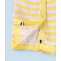 Babyhug 100% Cotton Full Sleeves Romper Pack Of 2 Dino Print - Yellow and White