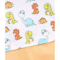Babyhug 100% Cotton Half Sleeves Romper Dino Print - Multicolor