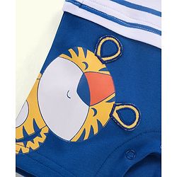 Babyhug 100% Cotton Half Sleeves Stripe Romper - Blue