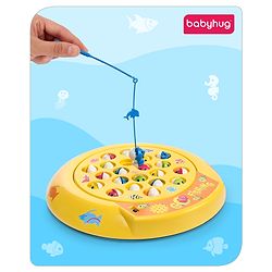 Babyhug Musical Fish Catching Game With Rotating Board 21 Fishes - Multicolour