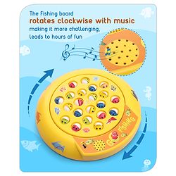 Babyhug Musical Fish Catching Game With Rotating Board 21 Fishes - Multicolour
