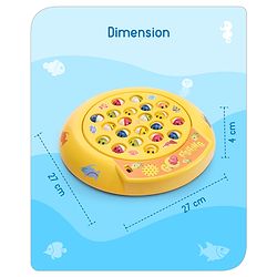 Babyhug Musical Fish Catching Game With Rotating Board 21 Fishes - Multicolour