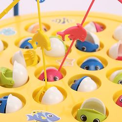 Babyhug Musical Fish Catching Game With Rotating Board 21 Fishes - Multicolour