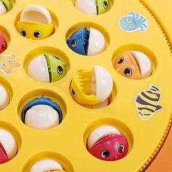 Babyhug Musical Fish Catching Game With Rotating Board 21 Fishes - Multicolour