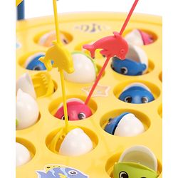 Babyhug Musical Fish Catching Game With Rotating Board 21 Fishes - Multicolour