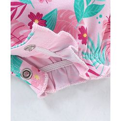 Babyhug 100% Cotton Sleeveless Romper Floral Print - Pink