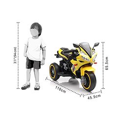 Babyhug Battery Operated Three Wheel Mini Bike With Music and Lights - Yellow