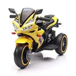 Babyhug Battery Operated Three Wheel Mini Bike With Music and Lights - Yellow