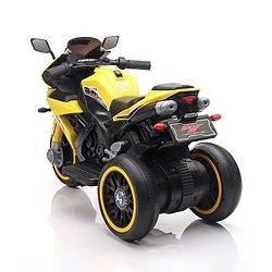 Babyhug Battery Operated Three Wheel Mini Bike With Music and Lights - Yellow