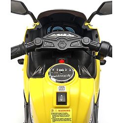 Babyhug Battery Operated Three Wheel Mini Bike With Music and Lights - Yellow