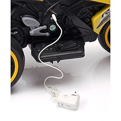 Babyhug Battery Operated Three Wheel Mini Bike With Music and Lights - Yellow
