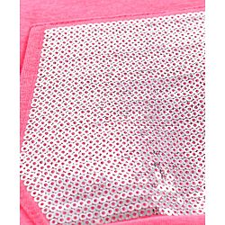Babyhug 100% Cotton Knit Half Sleeves Text Printed Top and Striped Lounge Pant - Pink