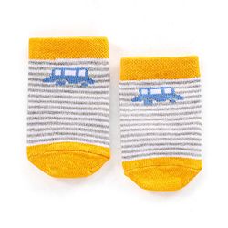 Cute Walk by Babyhug Non Terry Cotton Knit Ankle Length Anti Bacterial Socks Car Design Pack of 3 - Multicolour