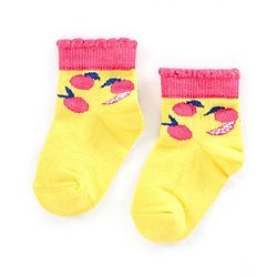 Cute Walk by Babyhug Non Terry Cotton Knit Ankle Length Anti Bacterial Socks Striped Pack of 3 - Yellow & Grey