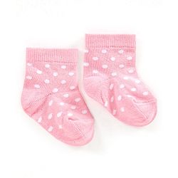 Cute Walk by Babyhug Non Terry Cotton Knit Ankle Length Anti Bacterial Socks Polka Dot Design Pack of 3 - Pink & Black