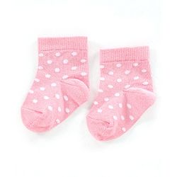 Cute Walk by Babyhug Non Terry Cotton Knit Ankle Length Anti Bacterial Socks Polka Dot Design Pack of 3 - Pink & Black