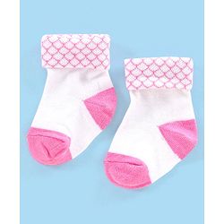 Cute Walk by Babyhug Non Terry Cotton Knit Ankle Length Anti Bacterial Socks Striped Pack of 3 - Pink