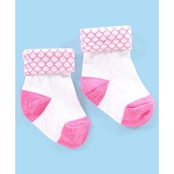 Cute Walk by Babyhug Non Terry Cotton Knit Ankle Length Anti Bacterial Socks Striped Pack of 3 - Pink