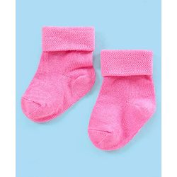 Cute Walk by Babyhug Non Terry Cotton Knit Ankle Length Anti Bacterial Socks Striped Pack of 3 - Pink