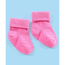 Cute Walk by Babyhug Non Terry Cotton Knit Ankle Length Anti Bacterial Socks Striped Pack of 3 - Pink