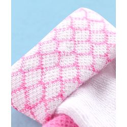 Cute Walk by Babyhug Non Terry Cotton Knit Ankle Length Anti Bacterial Socks Striped Pack of 3 - Pink