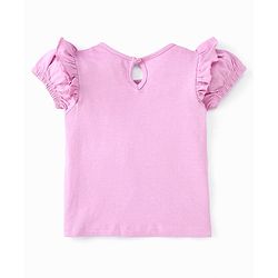 Babyhug Half Sleeves Sequins Top & Skirt - Lilac