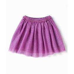 Babyhug Half Sleeves Sequins Top & Skirt - Lilac