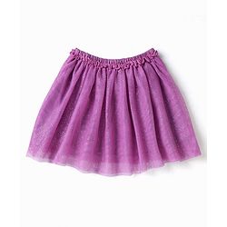 Babyhug Half Sleeves Sequins Top & Skirt - Lilac