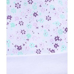 Babyhug 100% Cotton Cap Mittens And Booties Floral Print - White