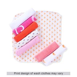 Babyhug Knit Wash Cloth Printed Pack of 8 (Color And Print May Vary)