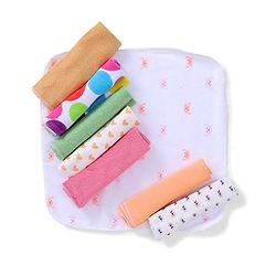 Babyhug Knit Wash Cloth Printed Pack of 8 (Color And Print May Vary)