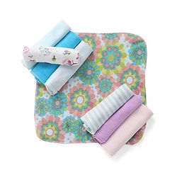 Babyhug Knit Wash Cloth Printed Pack of 8 (Color And Print May Vary)