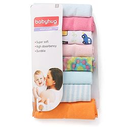 Babyhug Knit Wash Cloth Printed Pack of 8 (Color And Print May Vary)