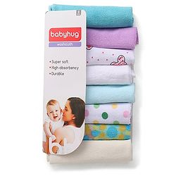 Babyhug Knit Wash Cloth Printed Pack of 8 (Color And Print May Vary)