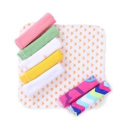 Babyhug Knit Wash Cloth Pack of 8 (Color And Print May Vary)