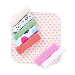 Babyhug Knit Wash Cloth Pack of 8 (Color And Print May Vary)