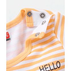 Babyhug 100% Cotton Half Sleeves Onesie Dino Print - Yellow