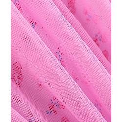 Babyhug 100% Cotton Knit Half Sleeves Frock Style Onesie with Headband Floral Print - Pink