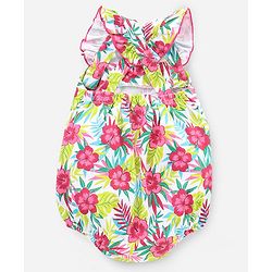 Babyhug 100% Cotton Sleeveless Onesie Floral Print - Multicolour