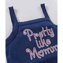 Babyhug 100% Cotton Sleeveless Onesie Text Print - Navy