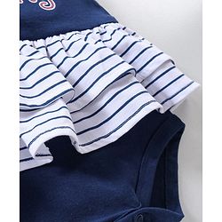 Babyhug 100% Cotton Sleeveless Onesie Text Print - Navy