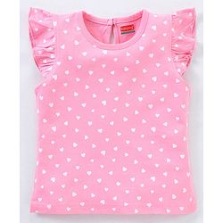 Babyhug Cotton Half Sleeves T-Shirt Tropical Graphic Print & Frill Detailing Pack of 3 - Green White & Pink