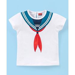 Babyhug 100% Cotton Half Sleeves  Pirate Themed Tee Pack of 3 - Red & White