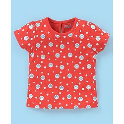 Babyhug 100% Cotton Half Sleeves  Pirate Themed Tee Pack of 3 - Red & White