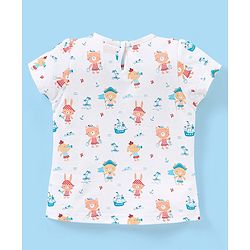 Babyhug 100% Cotton Half Sleeves  Pirate Themed Tee Pack of 3 - Red & White