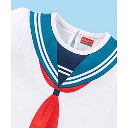 Babyhug 100% Cotton Half Sleeves  Pirate Themed Tee Pack of 3 - Red & White