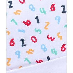 Babyhug 100% Cotton Cap Number Print White- Diameter 9.5 cm