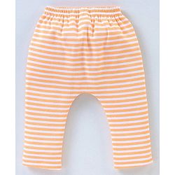 Babyhug 100% Cotton Half Sleeves Onesies with Leggings and Cap Mittens Booties Dino & Striped Print - Multicolour