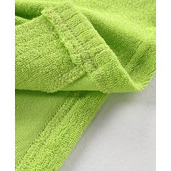 Babyhug Knit Terry Full Sleeves Without Hood Bath Robe with  Cow Patch - Green