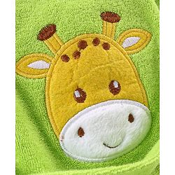 Babyhug Knit Terry Full Sleeves Without Hood Bath Robe with  Cow Patch - Green